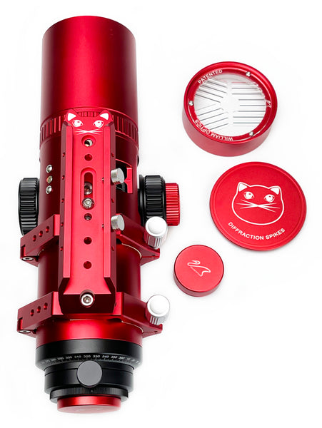 William Optics Cat61 RedCat 61mm f/4.9 Petzval APO Refractor Telescope (L-RC61) - top view | Télescope réfracteur William Optics Cat61 RedCat 61 WIFD f/4.9 Petzval APO (L-RC61)