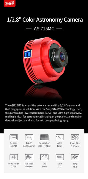 Caméra couleur planétaire ZWO ASI715MC (ASI715MC) | Caméra couleur planétaire ZWO ASI715MC (ASI715MC)