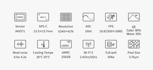 ZWO ASI2600MM Air Wireless Smart Cooled Mono Camera (ASI2600MM-AIR) | ZWO ASI2600MM Air Wireless Smart Cooled Mono Camera (ASI2600MM-AIR)