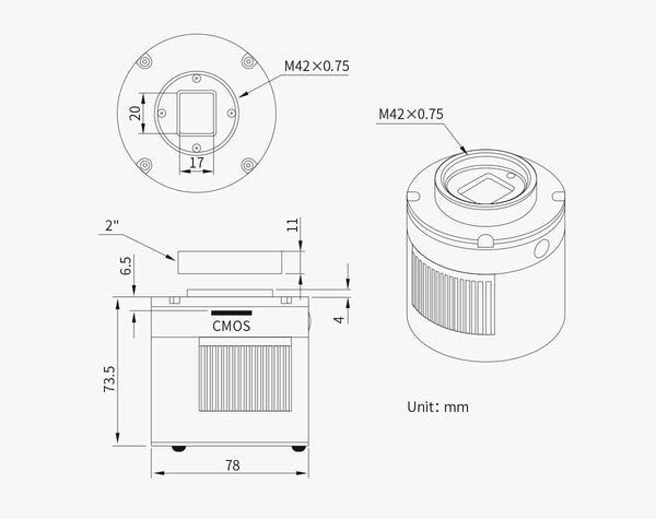 ZWO ASI585MM Pro Planetary Mono Camera (ASI585MM-P) | ZWO ASI585MM Pro Planetary Mono Camera (ASI585MM-P)