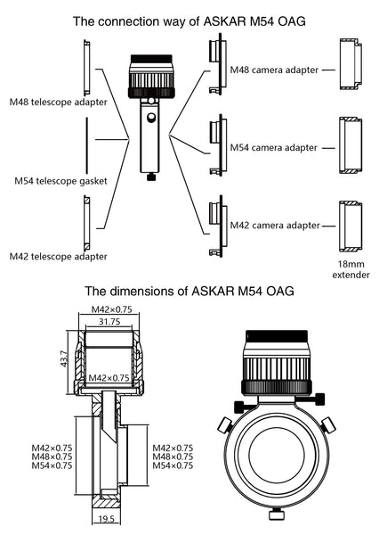 Askar M54 Off-Axis Guider (M54Oag) - All-Star Telescope Canada - For All Things Astro, Binoculars, And Science | Askar M54 Off-Axis Guider (M54OAG)