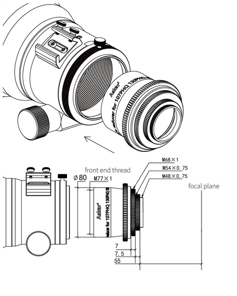 Askar 107Phq Reducer (107Phq Sr) - All-Star Telescope Canada - For All Things Astro, Binoculars, And Science | Réducteur Askar 107PHQ (107PHQ SR/ASF107130RE)