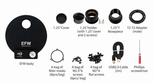 Zwo 7-Position Efw For 36Mm Filters (Zwo-Efw-7X36-Ii) - All-Star Telescope Canada - For All Things Astro, Binoculars, And Science | ZWO EFW 7 positions pour filtres 36 mm (ZWO-EFW-7x36-II)