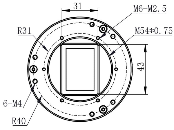 ZWO M54 Sensor Tilt Plate (ZWO M54-Plate) | ZWO M54 Sensor Tilt Plate (ZWO M54-Plate)