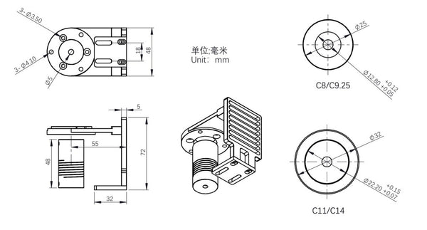 Zwo Eaf Bracket For Celestron C11 & C14 (Zwo-Eaf-C11-C14) - All-Star Telescope Canada - For All Things Astro, Binoculars, And Science | Support ZWO EAF pour Celestron C11 & C14 (ZWO-EAF-C11-C14)