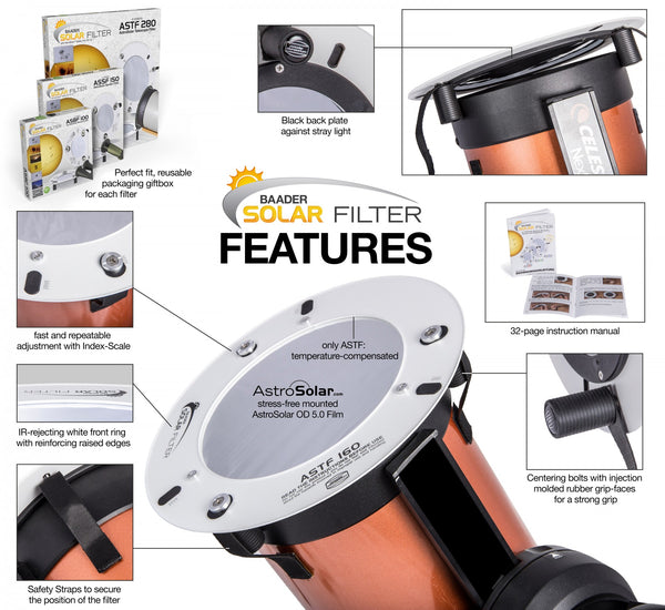 Baader Planetarium Astrosolar Telescope Solar Filter 120Mm (Astf-120) - All-Star Telescope Canada - For All Things Astro, Binoculars, And Science | Baader Planetarium AstroSolar Telescope Solar Filters ASTF
