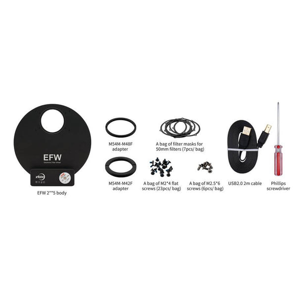 Zwo 5-Position Efw For 2" Filters (Zwo-Efw-5X2) - All-Star Telescope Canada - For All Things Astro, Binoculars, And Science | ZWO EFW 5 positions pour filtres 2" (ZWO-EFW-5x2)