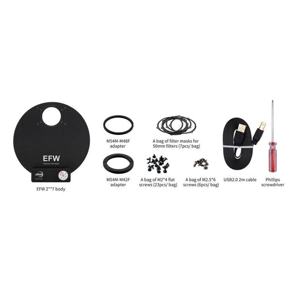 Zwo 7-Position Efw For 2" Filters (Zwo-Efw-7X2) - All-Star Telescope Canada - For All Things Astro, Binoculars, And Science | ZWO EFW 7 positions pour filtres 2" (ZWO-EFW-7x2)