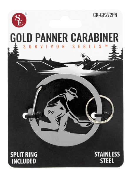 Stainless Steel Gold Panning Carabiner With Split Ring | Stainless Steel Gold Panning Carabiner With Split Ring