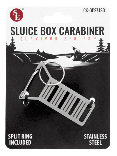 Stainless Steel Sluice Box Carabiner With Split Ring | Stainless Steel Sluice Box Carabiner With Split Ring