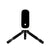 A white and black SeeStar S50 Pro on a small black tripod stand, isolated on a solid white background. | Seestar S50 PRO Smart Telescope