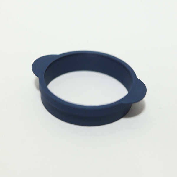 A dark blue filter holder astrophotography accessory with two small tabs on the left side, photographed on a clean white background. | Accessoires AST Core SeeStar S50