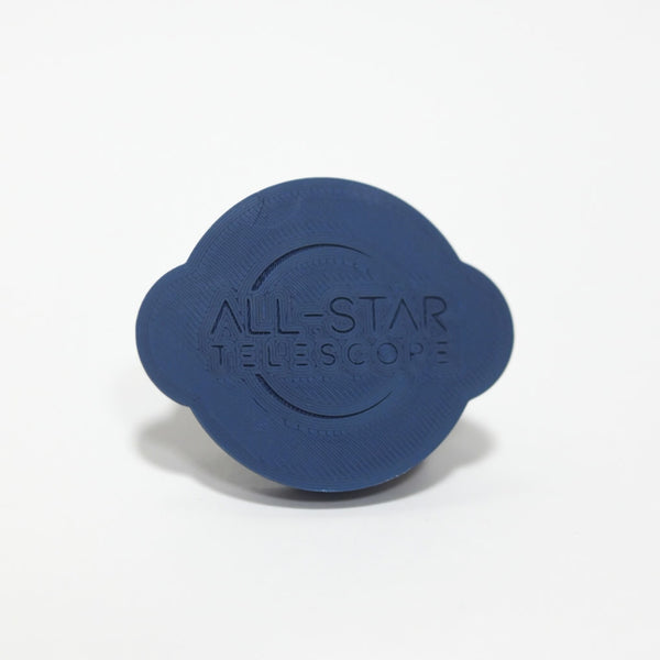 A dark blue SeeStar S50 Pro lens protector cap embossed with 'ALL-STAR TELESCOPE' on a clean white background. | Accessoires AST Core SeeStar S50