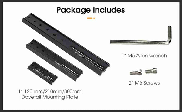 SVBONY SV219 Black Dovetail Mounting Plate 300mm | W9175C | SVBONY SV219 Black Dovetail Mounting Plate 300mm | W9175C