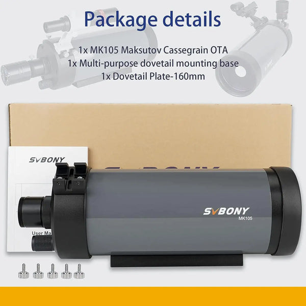 SVBONY MK105 105mm F13 Maksutov Cassegrain Telescope OTA | F9382A | SVBONY MK105 105mm F13 Maksutov Cassegrain Telescope OTA | F9382A