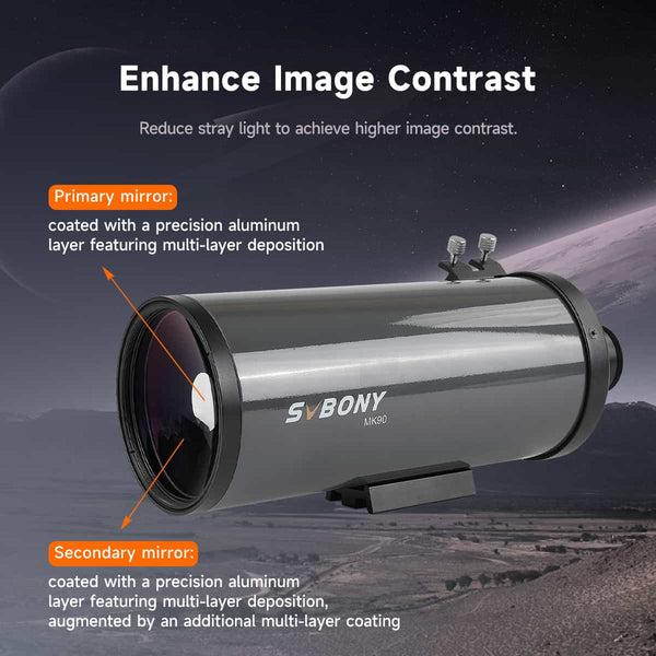 SVBONY MK90 90mm F14 Maksutov Cassegrain Telescope OTA | F9382B | SVBONY MK90 90mm F14 Maksutov Cassegrain Telescope OTA | F9382B