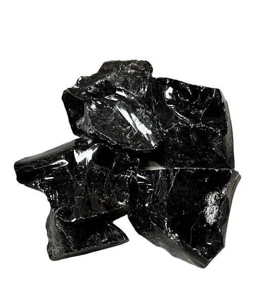 Black Obsidian Rough Specimens | Bulk Rock Tumbling Rough - Black Obsidian