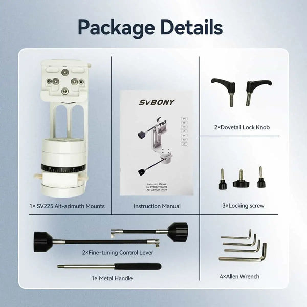 SVBONY SV225 Alt-Azimuth Manual Telescope Mount | W9181A | SVBONY SV225 Alt-Azimuth Manual Telescope Mount | W9181A