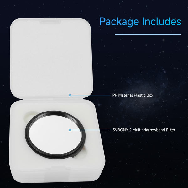 SVBONY SV240 Multi-Narrowband Near-infrared Light Pollution Filter 2" Mounted | W9191A | SVBONY SV240 Multi-Narrowband Near-infrared Light Pollution Filter 2" Mounted | W9191A