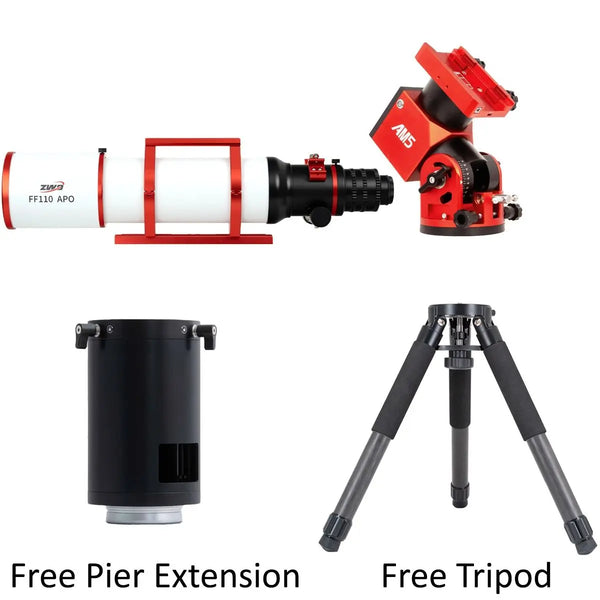 ZWO FF110 APO Refractor w/ AM5N Mount & FREE TC40 Tripod + 200mm Pier Extension | ZWO FF110 APO Refractor w/ AM5N Mount & FREE TC40 Tripod + 200mm Pier Extension