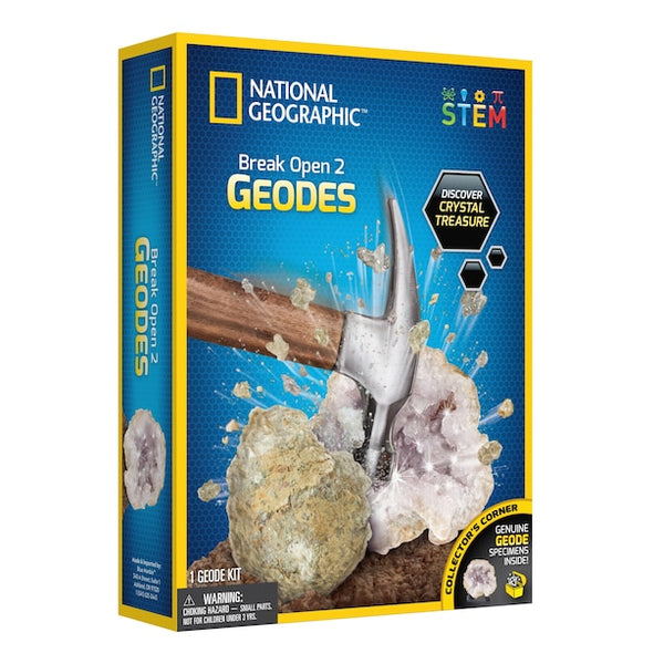 National Geographic Break Open 2 Real Geodes Set (851456006357) - All-Star Telescope Canada - For All Things Astro, Binoculars, and Science | National Geographic Break Open 2 Real Geodes Set (851456006357)